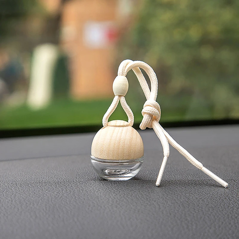 Glass Transparent Refillable Car Perfume Air Freshener Empty Hanging Bottle Fragrance Diffuser Interior Decoration Accessories