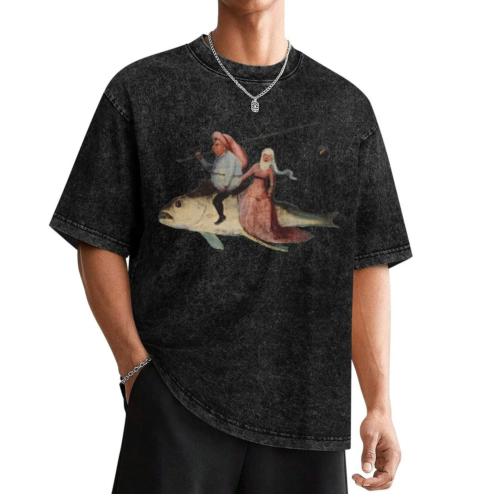 

Hieronymus Bosch - Big Fish T-Shirt basketball graphic tees shirts graphic tees tees Luxury man black t-shirts for men