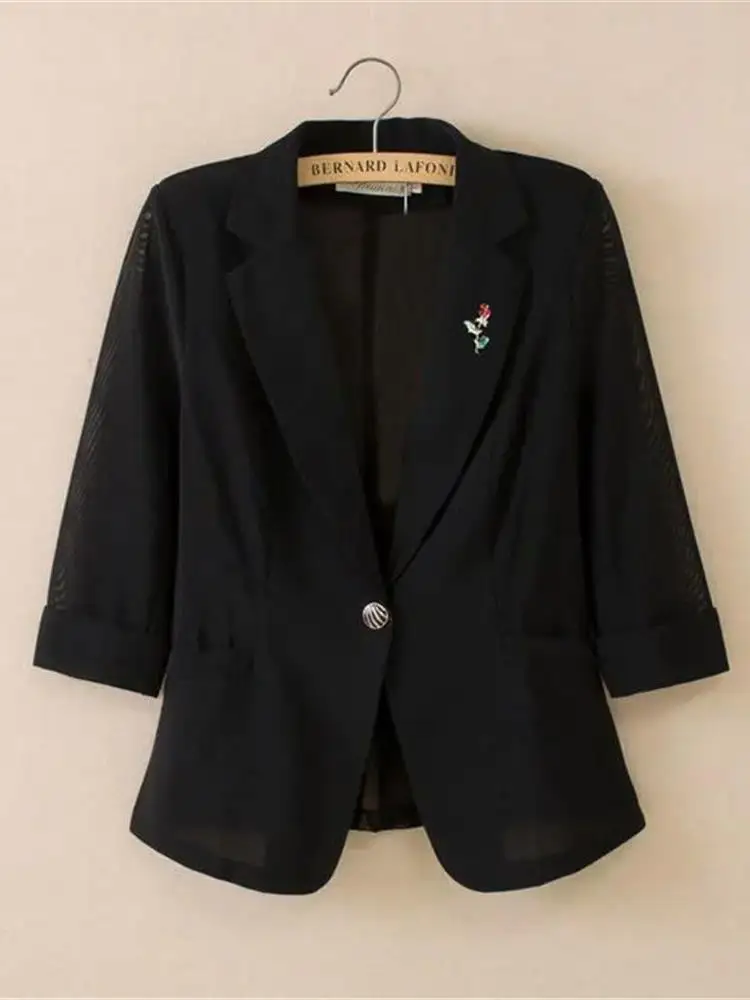 

Faionable ort Тонкий однотонный женский летний новый костюм Sle Little Suit Jaet Защита от солнца Модный дизайн Cleanfit Офисная одежда