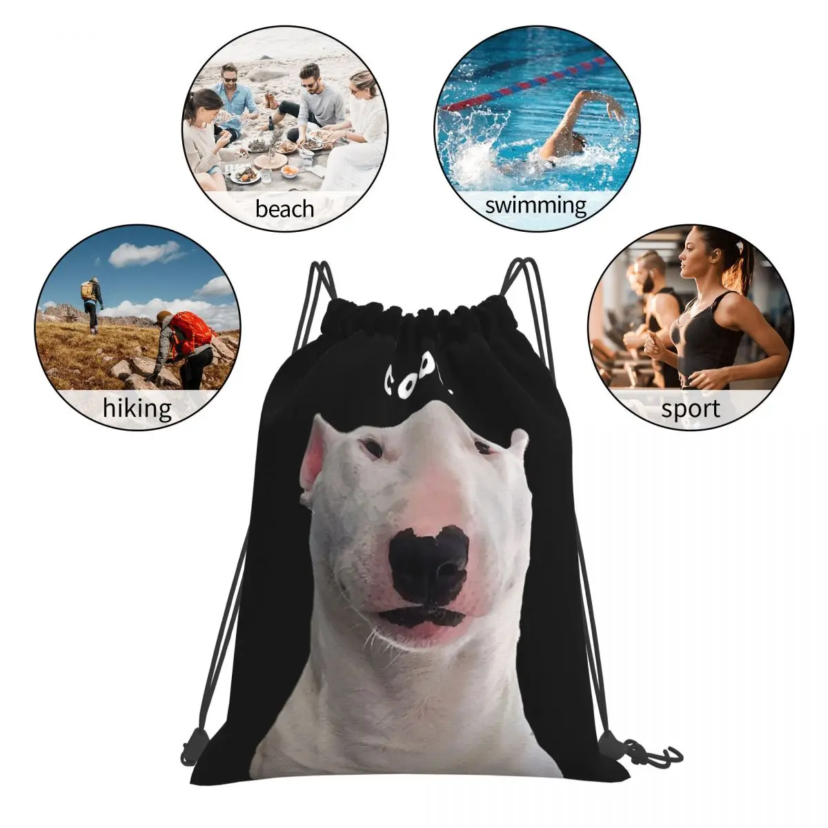 PupperNelson Cool. Backpacks Casual Portable Drawstring Bundle Pocket Sundries Bag Book Bags For Man Woman Students