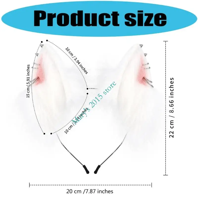 E15F 調節可能な毛皮のような猫耳かぶとハロウィーン カーニバルをテーマにした衣装イベント用