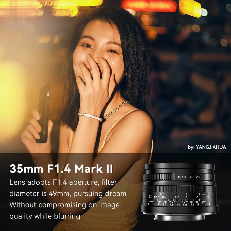 7artisans APS-C 35mm F1.4 Large Aperture Portrait Prime Lens for Camera with Sony E Nikon Z Fujifilm XF Canon RF EOS-M M43 Mount