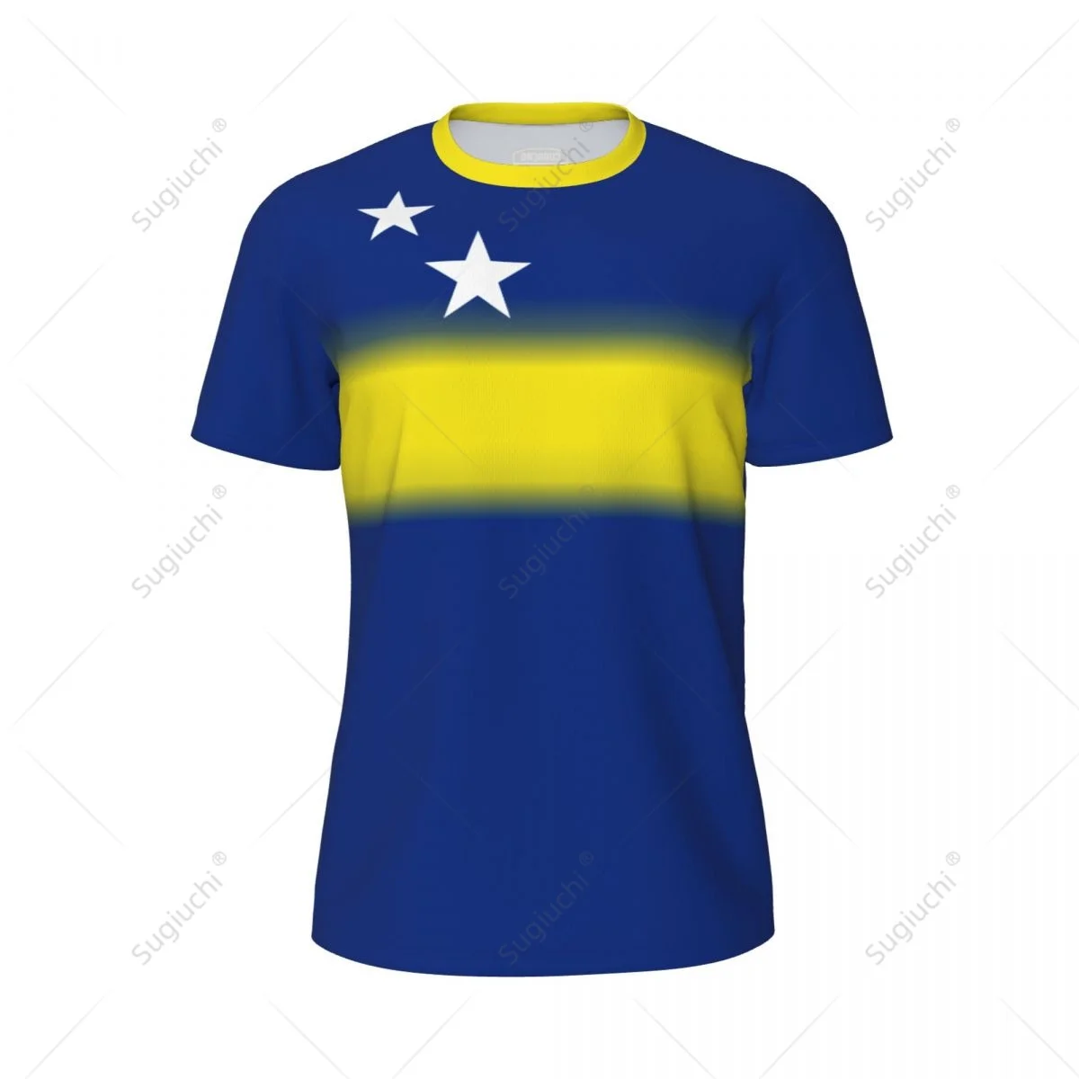 Sports Mesh T-shirt Curacao Flag For Running Bike Soccer Tennis Football Fitness Tees 3D Printed Custom