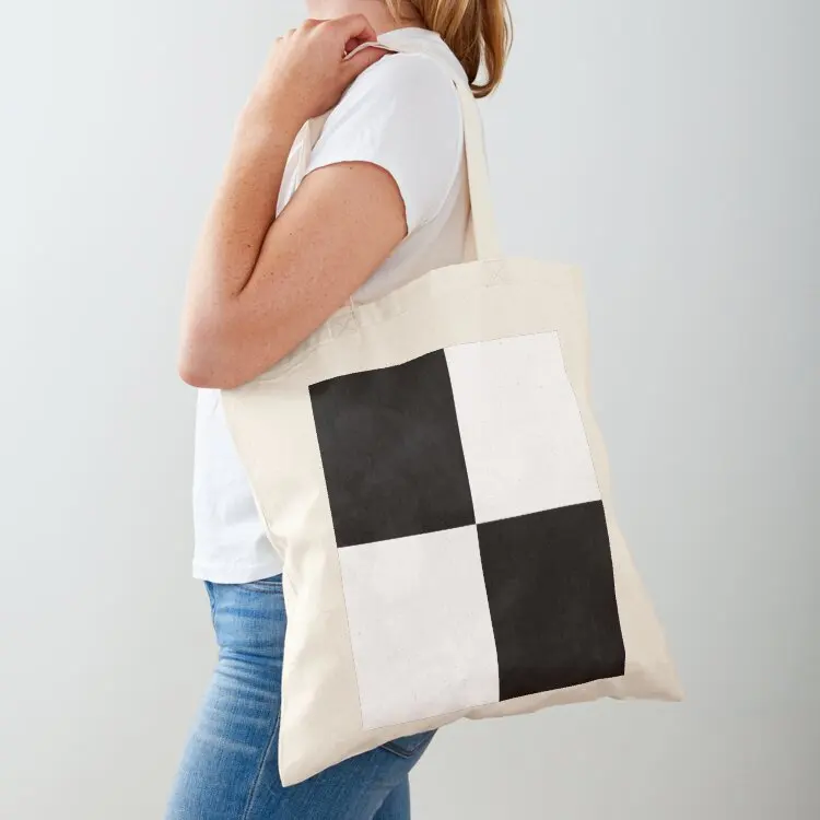 

black white checkered Tote Bag Portable shopping bag tote bag men's Women's shopper Lady