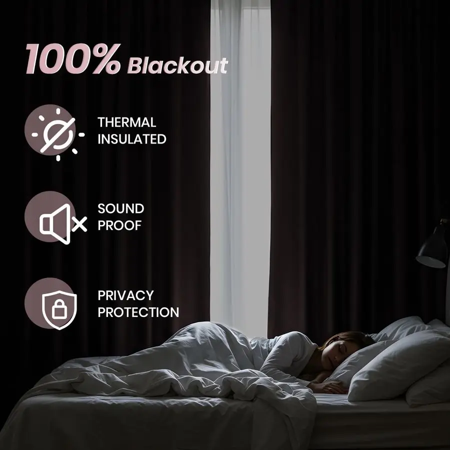 Rideaux occultants 100% lin texturé pour salon, rideaux occultants roses de 84 pouces de long pour chambre de filles, œillets thermiques