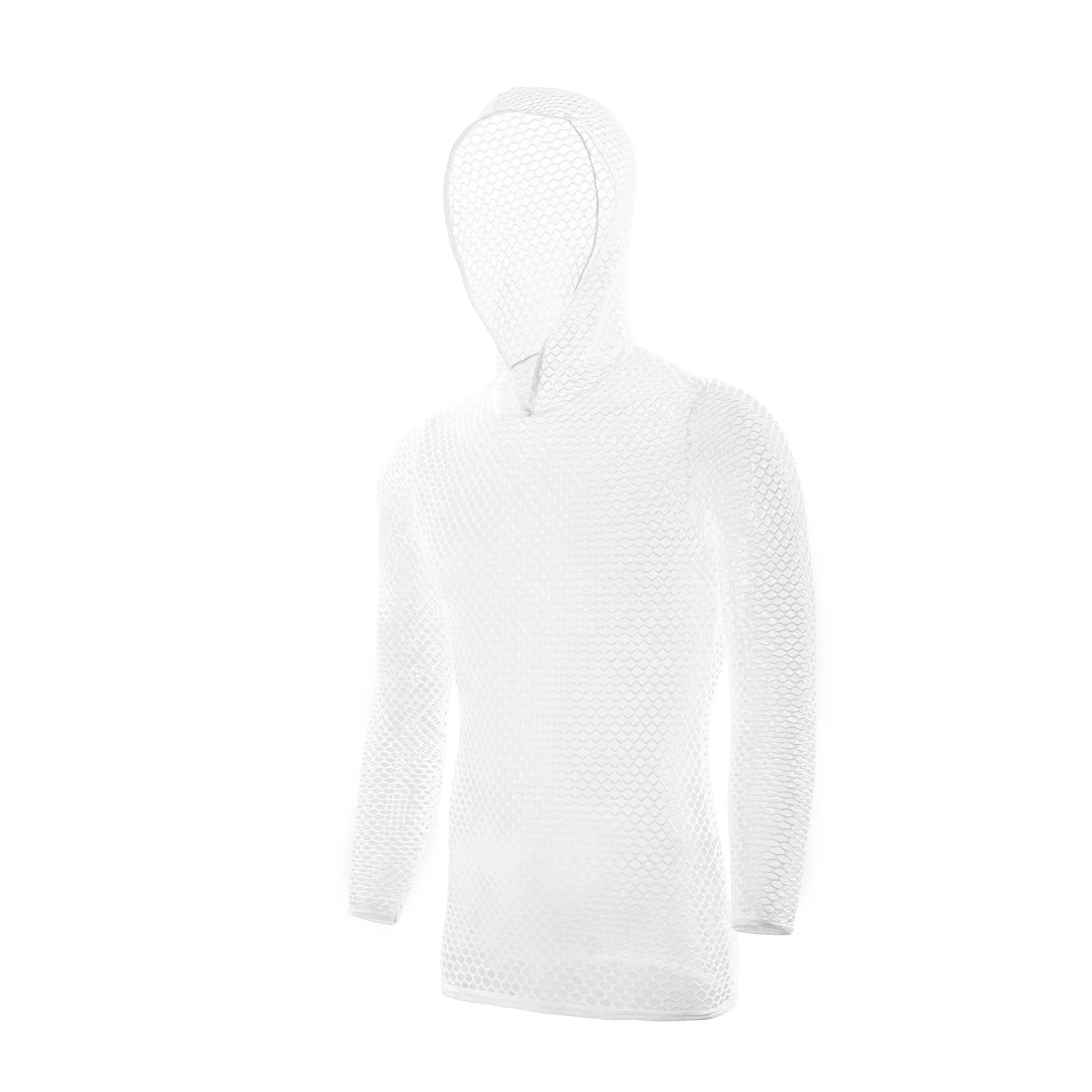 T-shirt manches longues en résille pour homme, streetwear, sweat à capuche, maille transparente respirante, sous-vêtements sexy, vêtements de nuit fétichistes, 2022