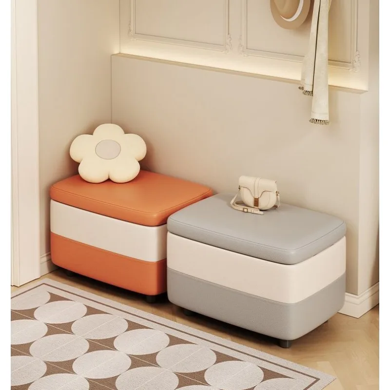 Household storage stool Home shoe change stool Living room storage stool Sofa cushion Foot stool Entrance change stool Storage
