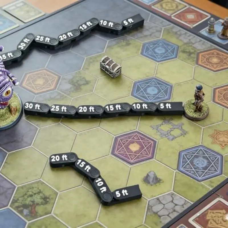 Régua de Movimento Articulada DND – Medidor de Corrente Flexível para Jogos de Tabuleiro DND, Pathfinder e Wargaming