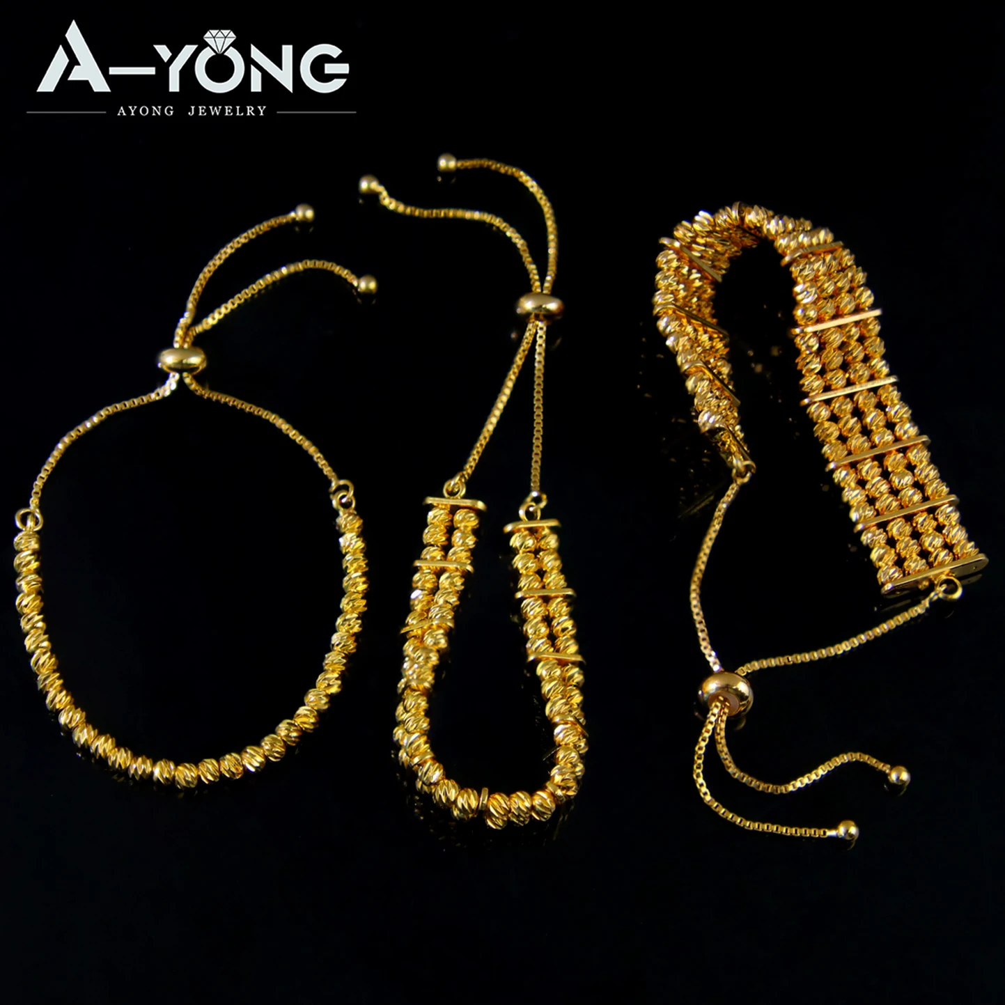 Algeria Bridal Wedding Cuff Bangles 24k Gold Plated Nigeria Luxury Multi Layer Bead Bracelet Women Gold Engagement Jewelry