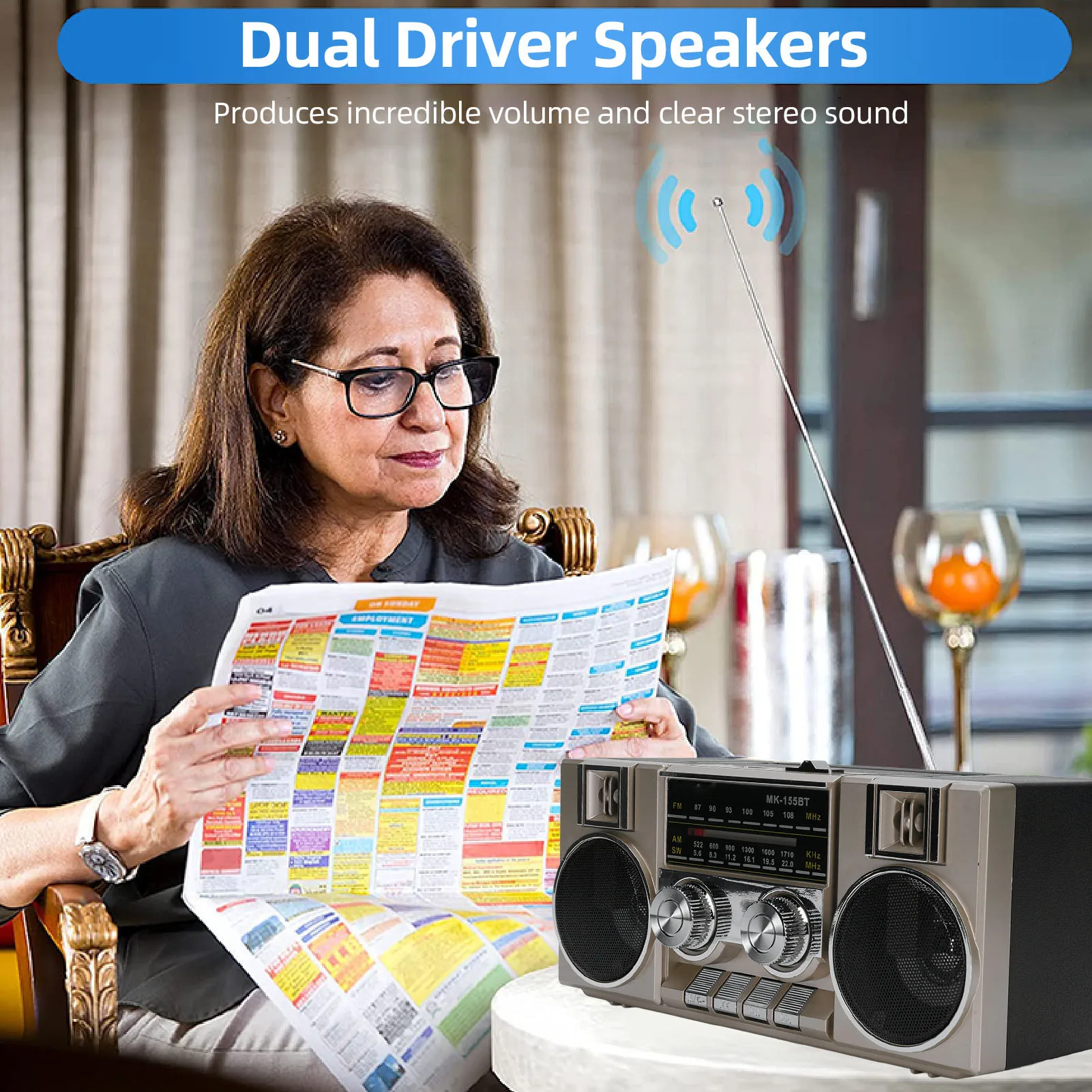 المحمولة الرجعية AM/FM/SW راديو RGB سمّاعات بلوتوث كامل النطاق واضح ضوء الصوت للاستخدام المنزلي في الهواء الطلق حديقة بارك الحمام