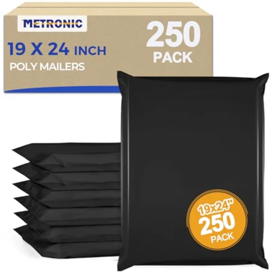 

Poly Mailers 19x24 250Pcs Large Shipping Bags for ClothesHeavy Duty Shipping Envelopes Bulk for Small Business Strong Adhesive