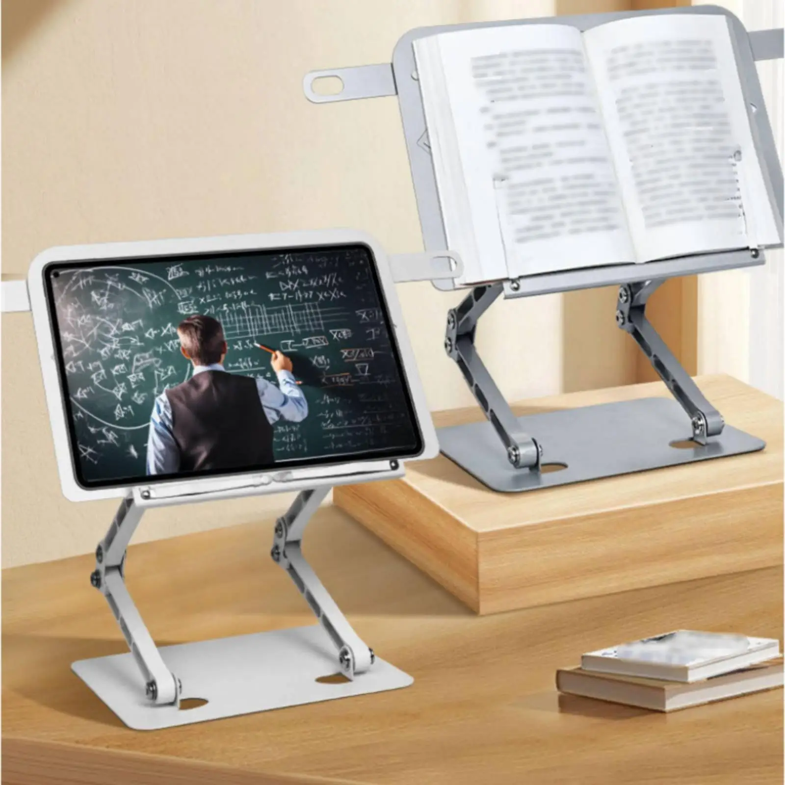 Book Stand with Page Clips Heavy Duty Adjustable Book Holder Stable for Students