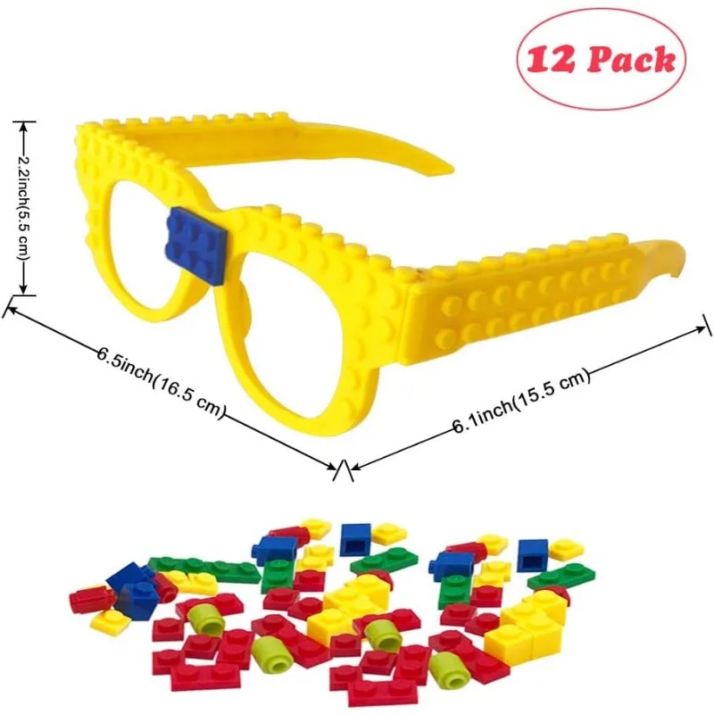 DIY Building Bricks Glasses Building Blocks Games for Kids Creative Building Block Birthday Party Favors, Carnival Party Games