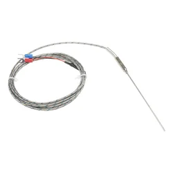 FTARP08 K typ J 2m metalowy kabel ekranujący 100mm elastyczna sonda termopara w osłonie średnica czujnika temperatury 1.5mm 3mm