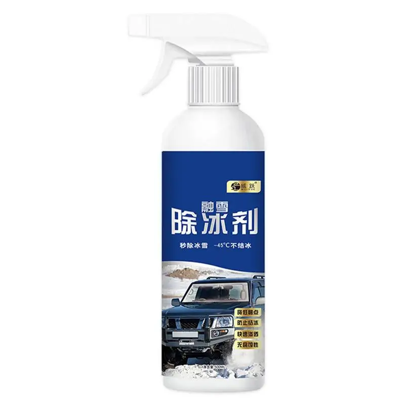 

Windshield Deicer Spray Ice Melt Spray Agent Windshield Glass Defroster 500ml Ice Melt Spray Agent For Rapid Thawing Glass