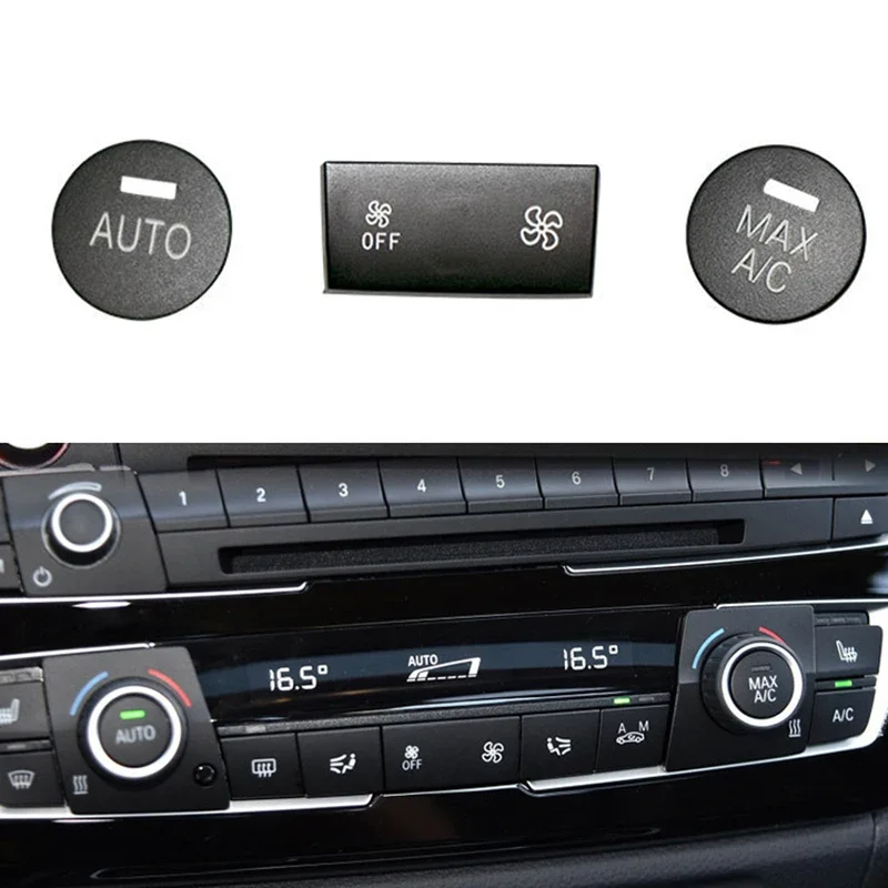 

Car Central Control Panel Button Switch Cover for BMW F30 Car AUTO MAX A/C Wind Fan OFF Button Car Switch Cap Interior Parts