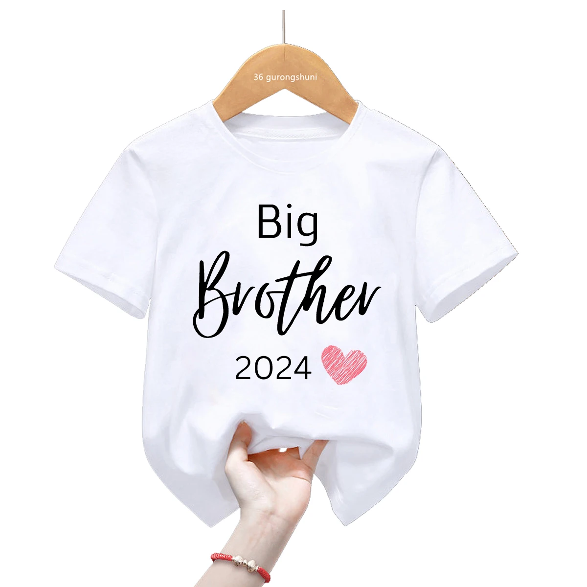 Big Brother Big Sister 2024 Love T-Shirt Kids Clothes Unisex Boys Girls Tshirt Family Party Gift Short Sleeve T-Shirts Tees Tops