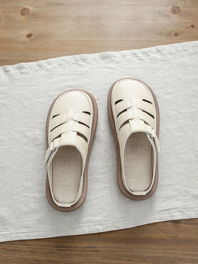 Breathable Cotton Linen Flat Bottom Women's Slippers Open Toe Summer New Style Hollow out Design Comfortable Casual Slippers