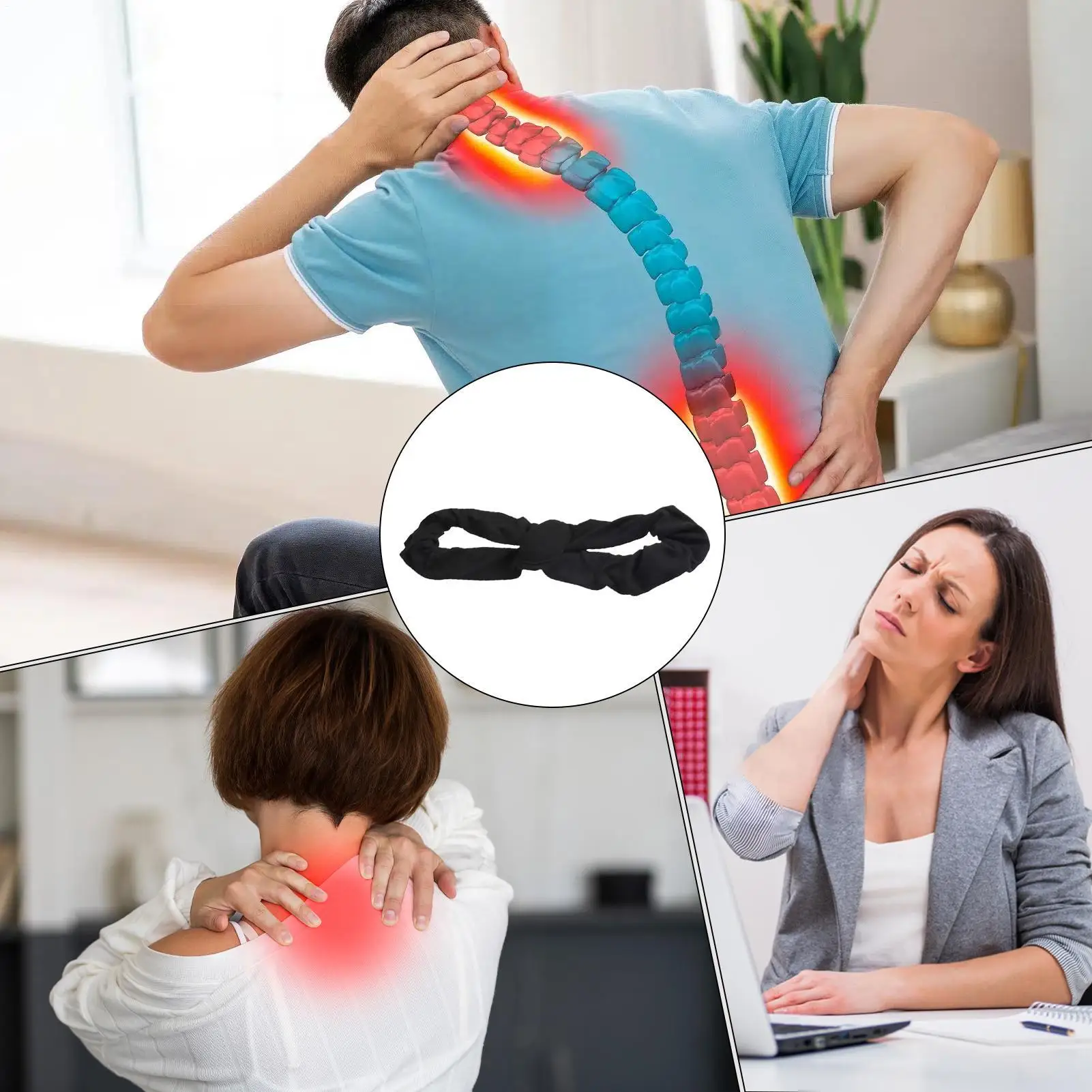دعامة الظهر تدعم الشكل - 8 دعامة خلفية مرنة قابلة للتعديل لدعم العمل الطويل والكبار والمراهقين وطلاب الجامعات