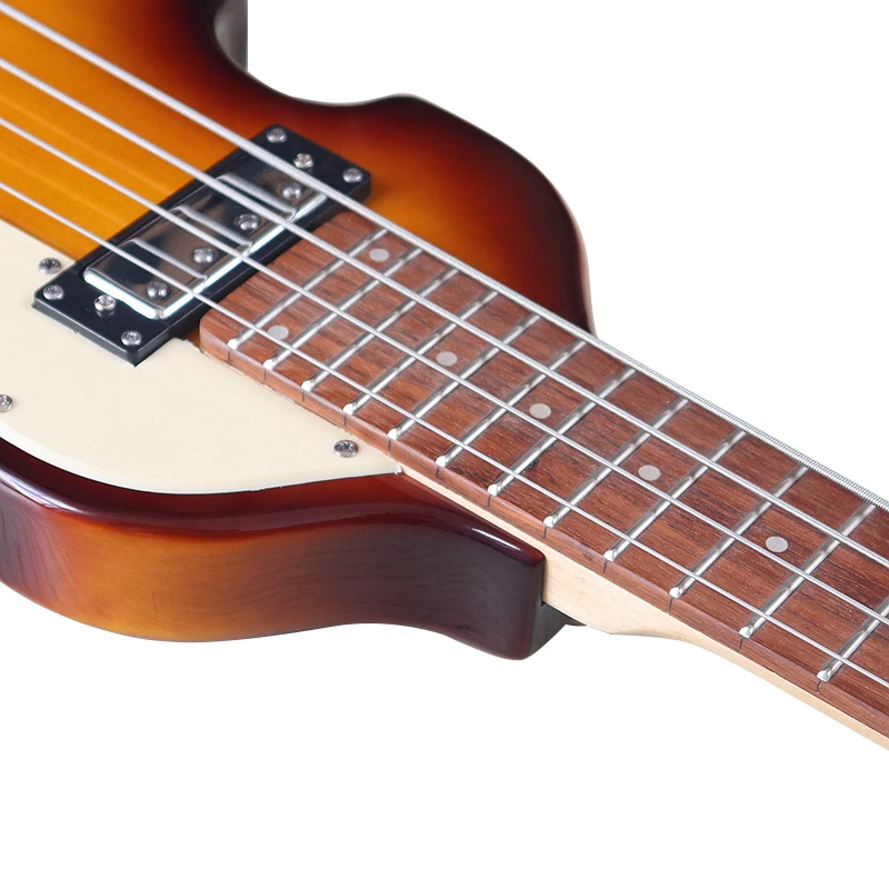 High Grade 4 String Electric Bass Guitar Violin Body Solid Basswood Body 39 Inch Bass Guitar Sunburst Color