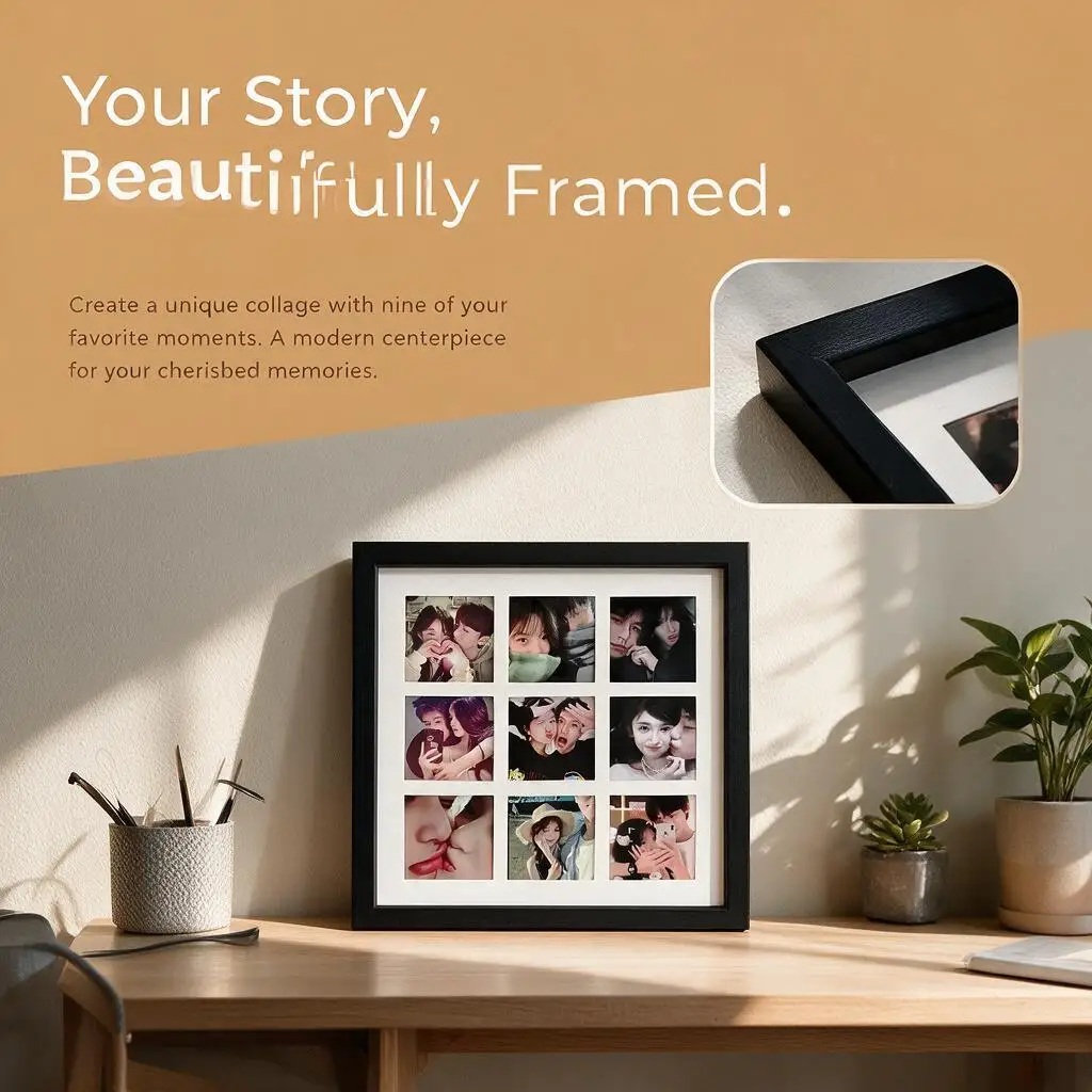 Personalized customized photo nine-square photo frame set table washed photo custom diy puzzle couple printing commemorative