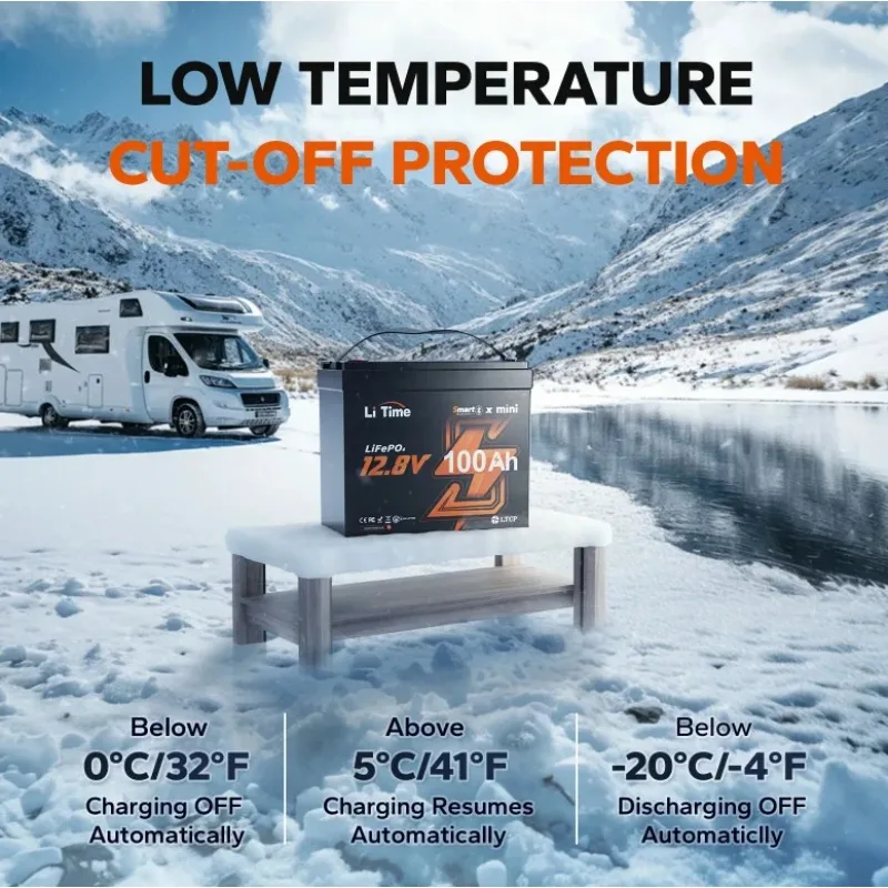 미국산 미니 스마트 12V 100AH 리튬 이온 배터리 팩 (RV 트롤링 모터 및 밴용) 관세 절감 BMS100A