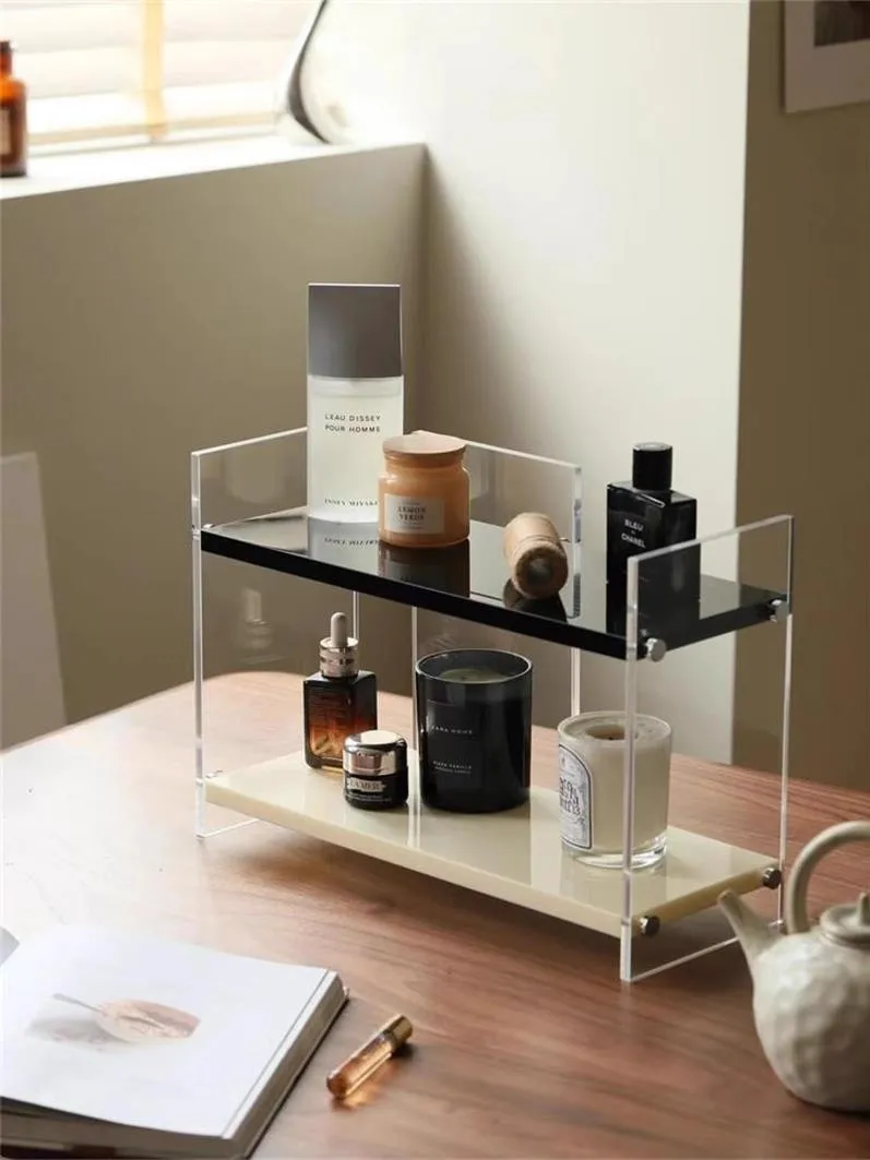 European Style Modern Simplicity Home Use Acrylic Perfume Storage Rack Double layer Water Cup Sorted Out Place Storage Rack