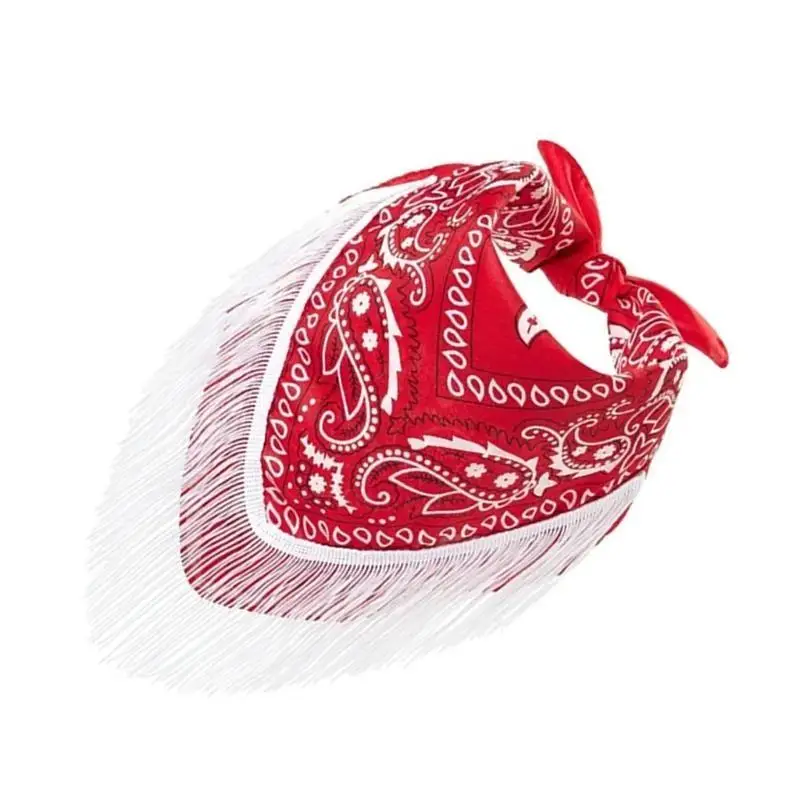 

652F Женские шарфы для вечеринок в стиле ковбой с бахромой, бандана, девичник для музыкальных фестивалей