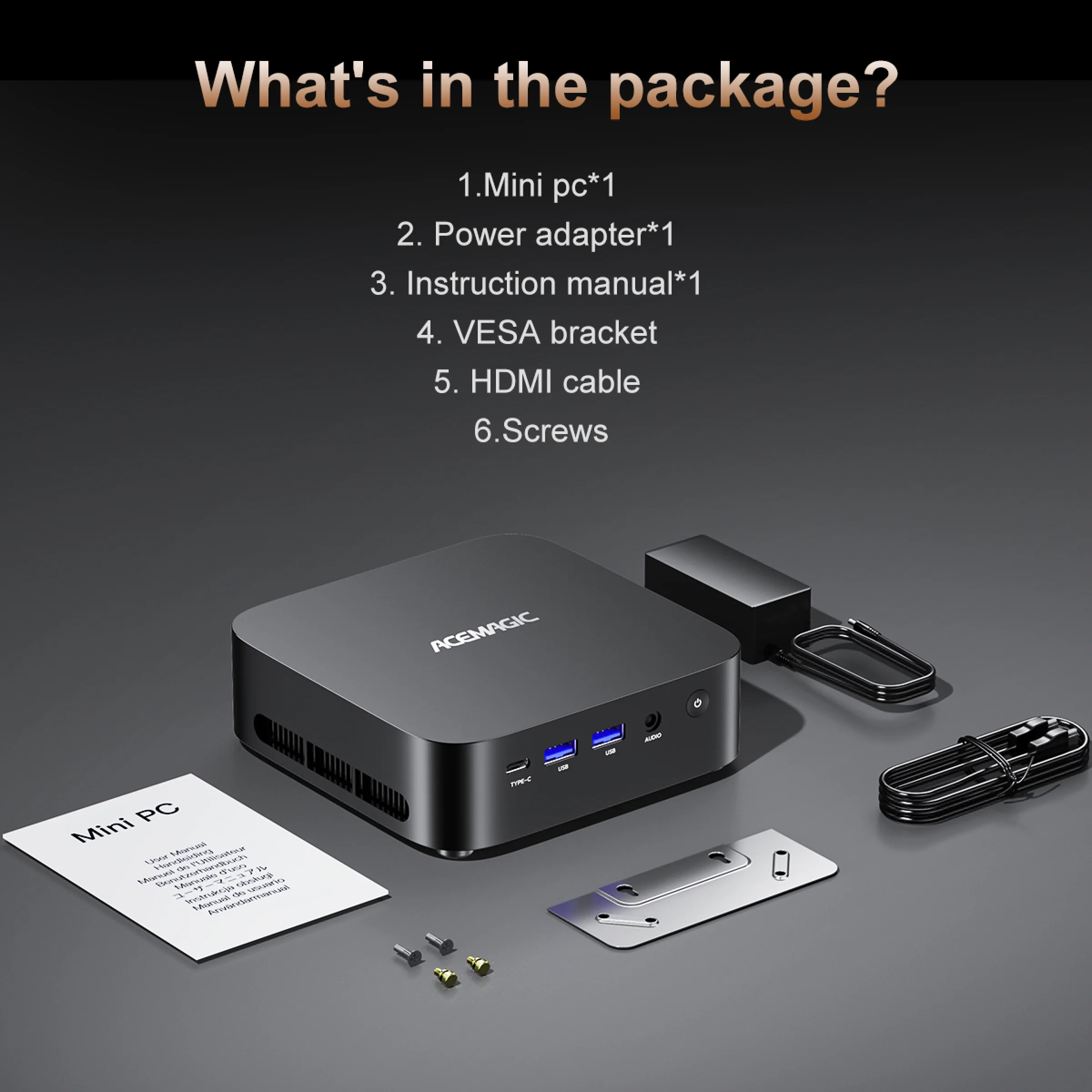 ACEMAGIC K1 미니 PC AMD 라이젠 5 7430U 16GB 램 512GB SSD 윈도우 11 프로 미니 컴퓨터 Wifi6 BT5.2 4K 트리플 디스플레이
