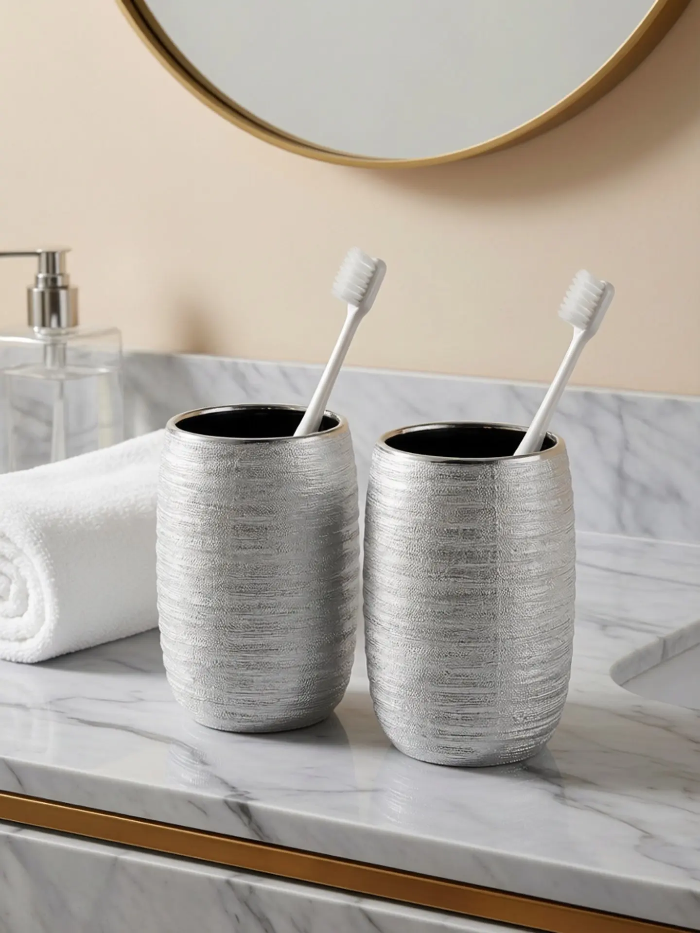 

KULE HOME Cerc: Креативный и простой дизайн стаканов для зубных щеток и полоскания рта для пар, для ванной комнаты