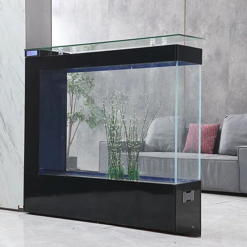 

Ultra-white glass ecological fish tank living room gold tank household screen floor-to-ceiling square partition aquarium balcony