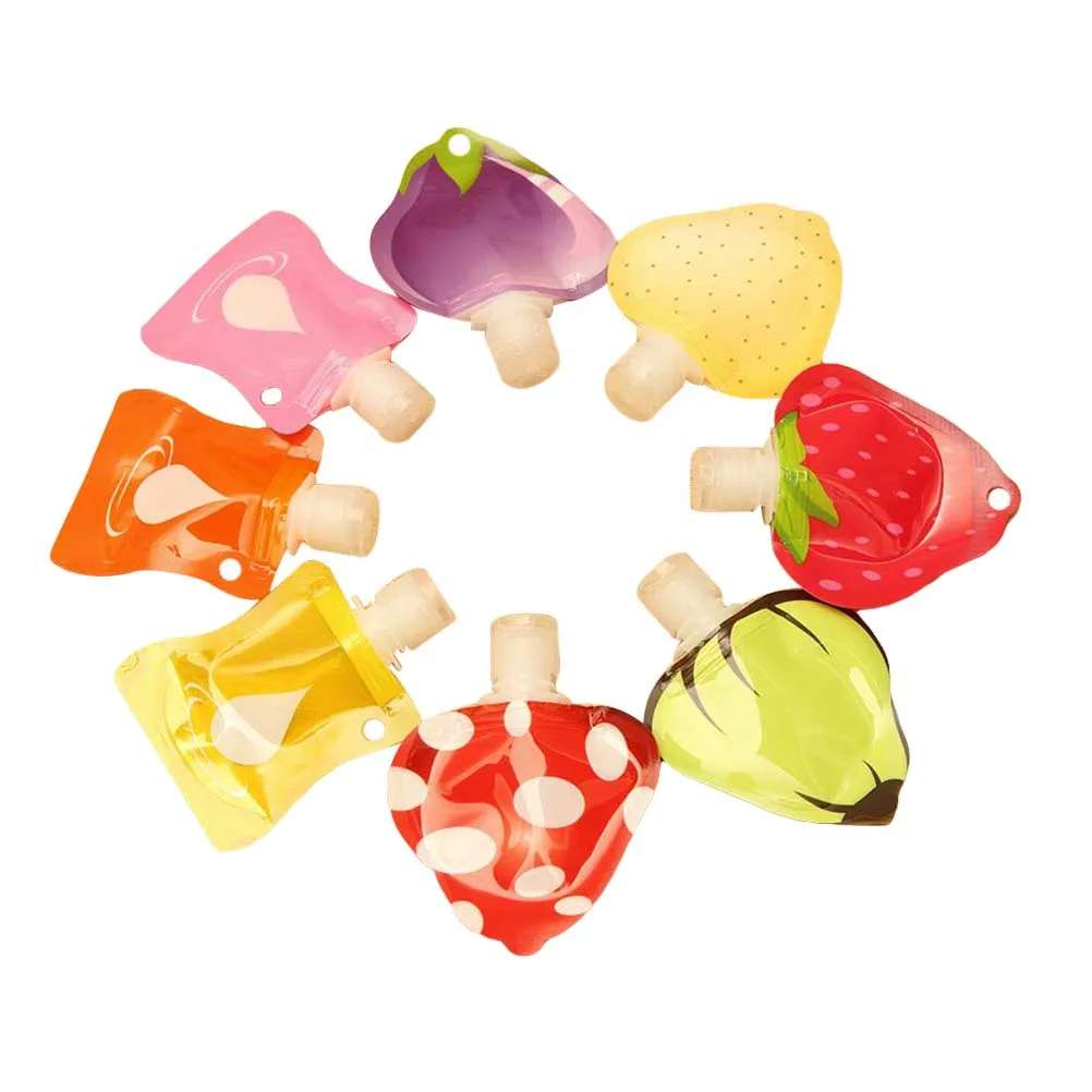 Bouteille de sous-emballage de voyage Portable, 8 pièces, émulsion en forme de Fruit de dessin animé, rechargeable, réutilisable, écologique, cosmétique, petite taille