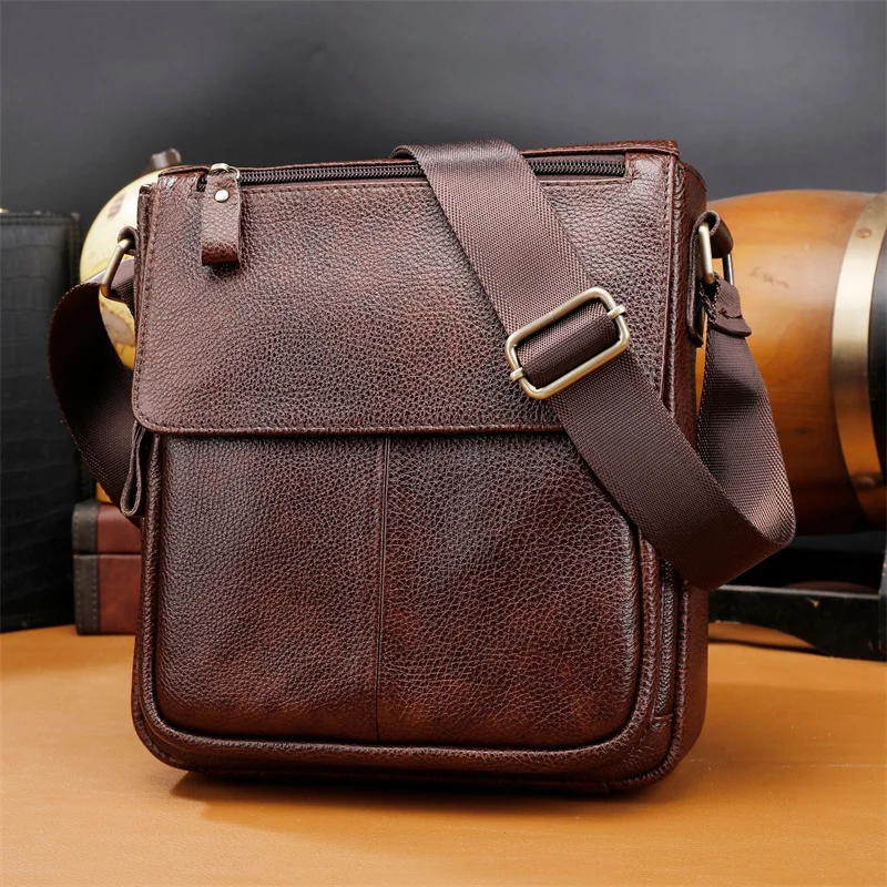 

Маленькая мужская сумка из натуральной кожи, модная мужская сумка из натуральной коровьей кожи, новинка 2025 года, сумка через плечо или через плечо для мальчиков