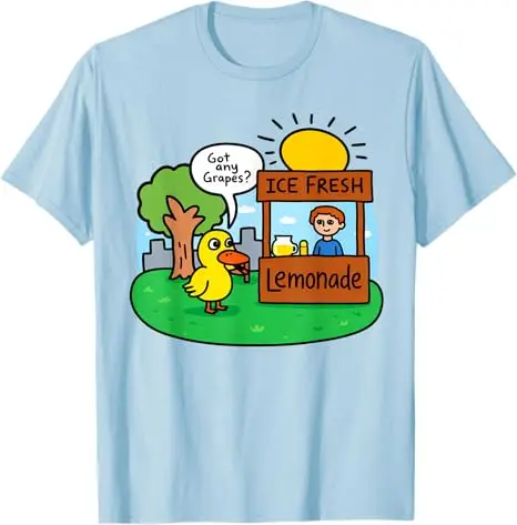 Ice Fresh Lemonade Got Any Grapes Duck Lustige Geschenke Meme T-Shirt Y2K Sommermode Gänse, Entenwitze Grafik-T-Shirt Streetwear Geschenk – Detail 6