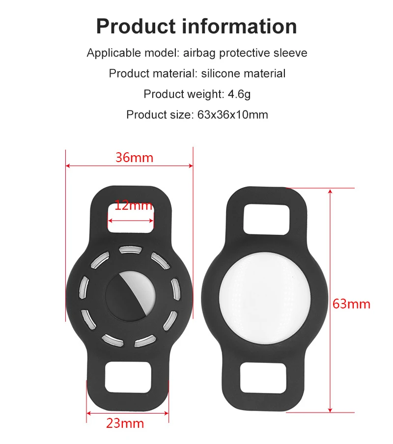 에어태그 케이스 보호 슬리브 개 고양이 칼라 파인더, 애완 동물 추적기, 애플 에어태그용 다채로운 발광 실리콘 케이스