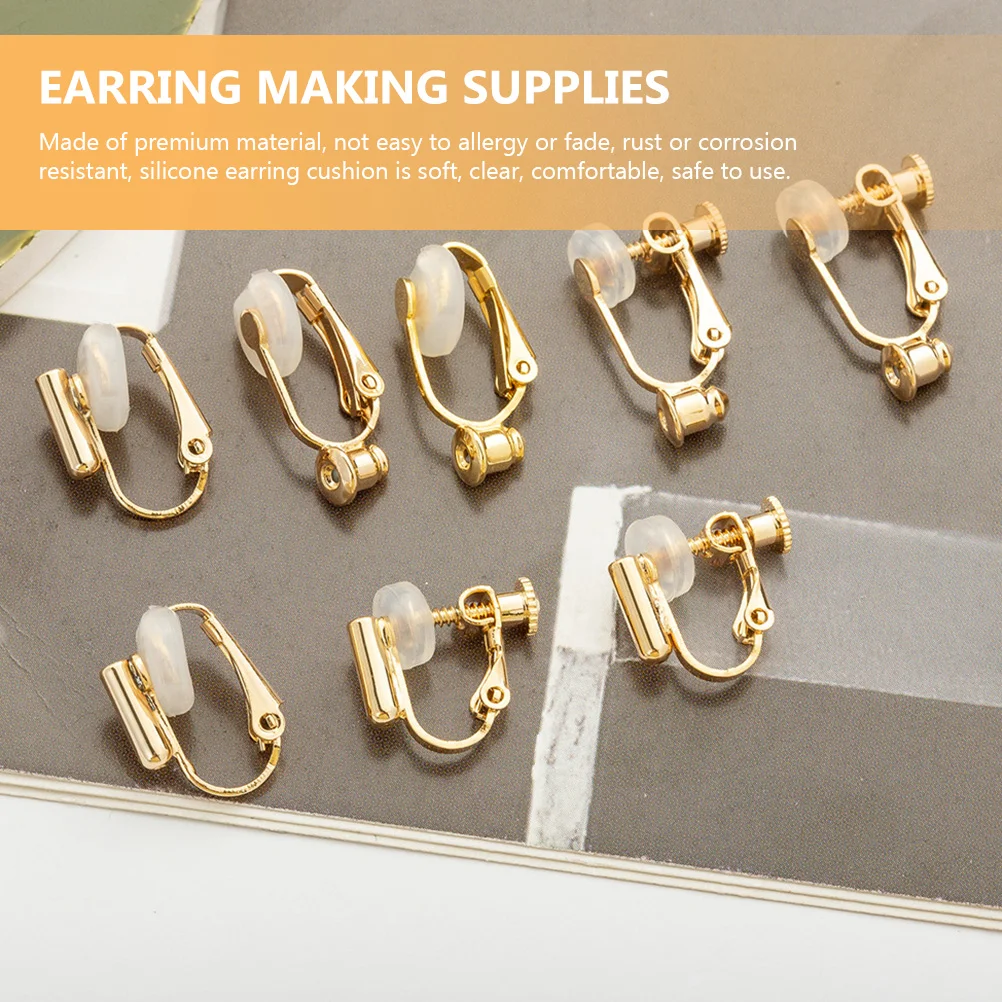 Ear Clip Adapter Safe Clips DIY Earring Accessories on Converter Base Parts Clip-on Non-Pierced Earrings