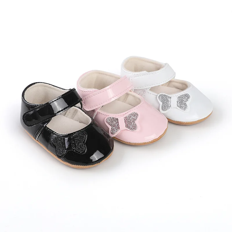 

Cute Solid Color Mary Jane Shoes with Bowknot Decor for Baby Girls Lightweight Non-Slip Walking Shoes Trendy for Spring Autumn