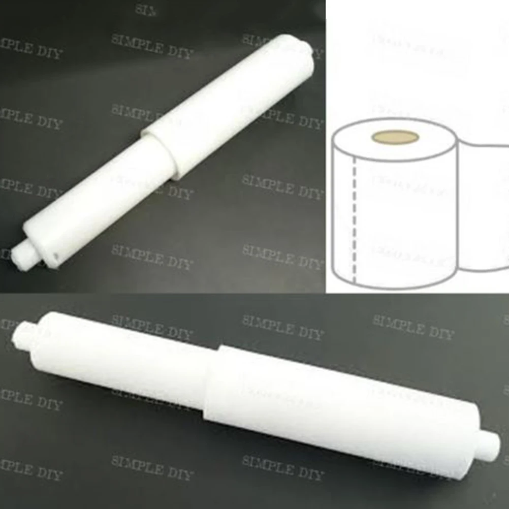 【1PC Paper Roll Holder Insert White Plastic Replacement Toilet Roll Holder Roller Spindle Spring】