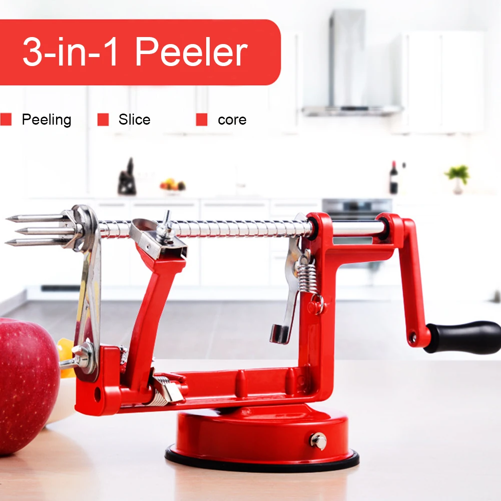 3 in 1 Fruit Potato Apple Machine Peeler Vegetable Spiralizer Kitchen Home Hand-cranked Clipping Apple Slicer Corer Cutter Tool