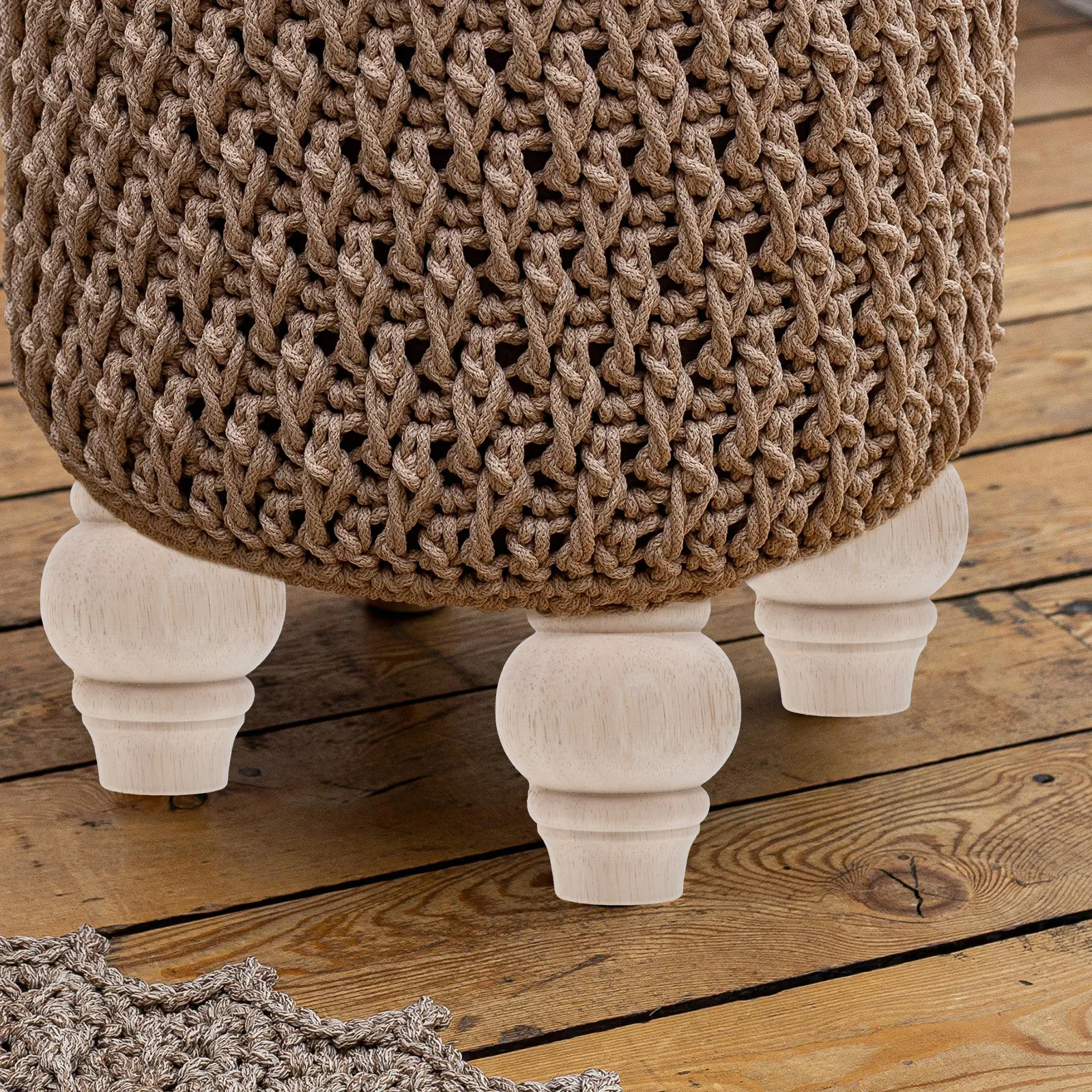 

4Pcs Wood Furniture Legs Unfinished White Stable Cabinet Feet Replacement Sofa Small Table Chair Feet Wood Furniture Legs