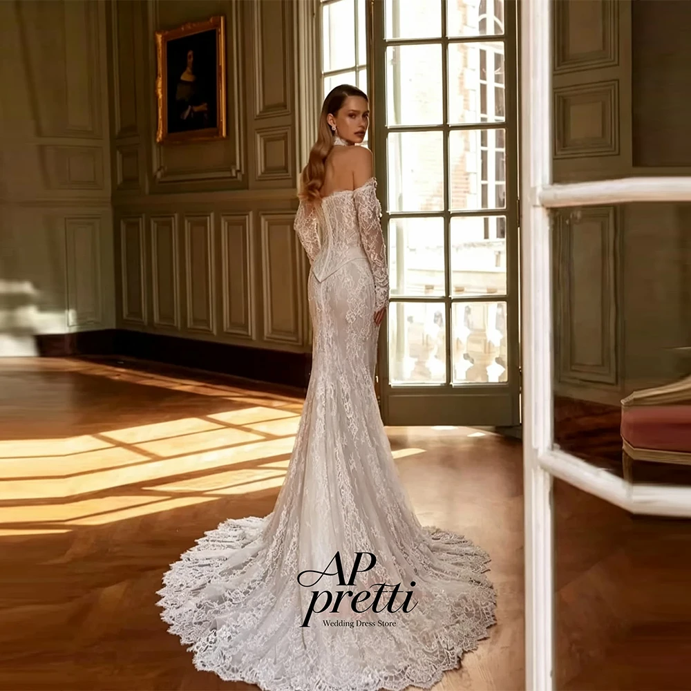 AP pretti Graceful Lace Wedding Dresses Customized Sleeveless Strapless  Mermaid Floor-Length Bridal Gown Vestidos De Novia