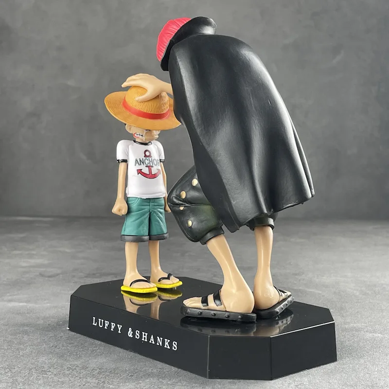 Figurine de Dessin Animé One Piece avec Chapeau de Paille, Shanks, Luffy, Jouet de Statue à Collectionner, Accessoires de Décoration de Voiture et de Bureau pour Enfant