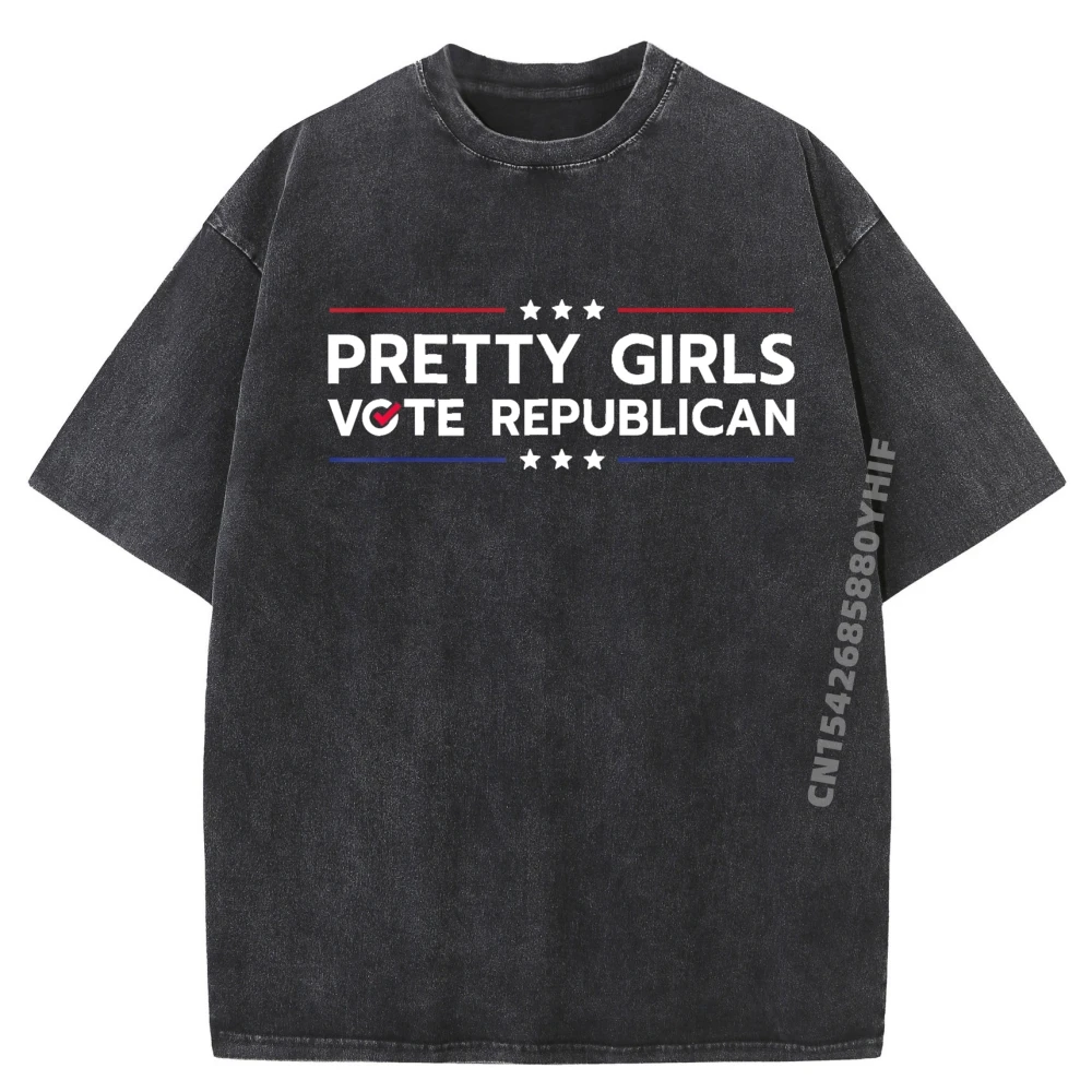 

Мужская забавная патриотическая футболка Pretty Vote Republican 100, ℅ Хлопковая дышащая стираная мужская футболка с принтом