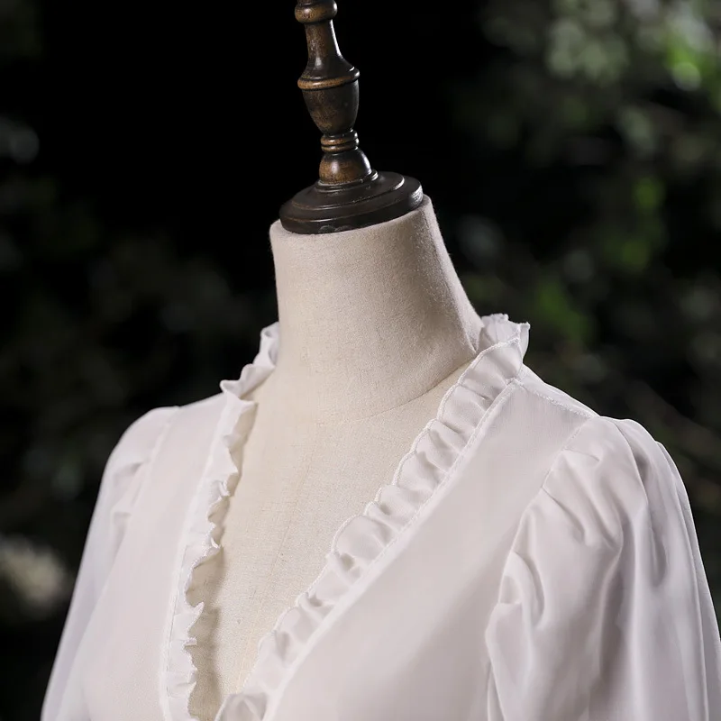 Mingli Tengda-capa branca do casamento para mulheres, xale com cordões de chiffon, capa fina com mangas compridas, jaqueta de noiva, bolero, noiva