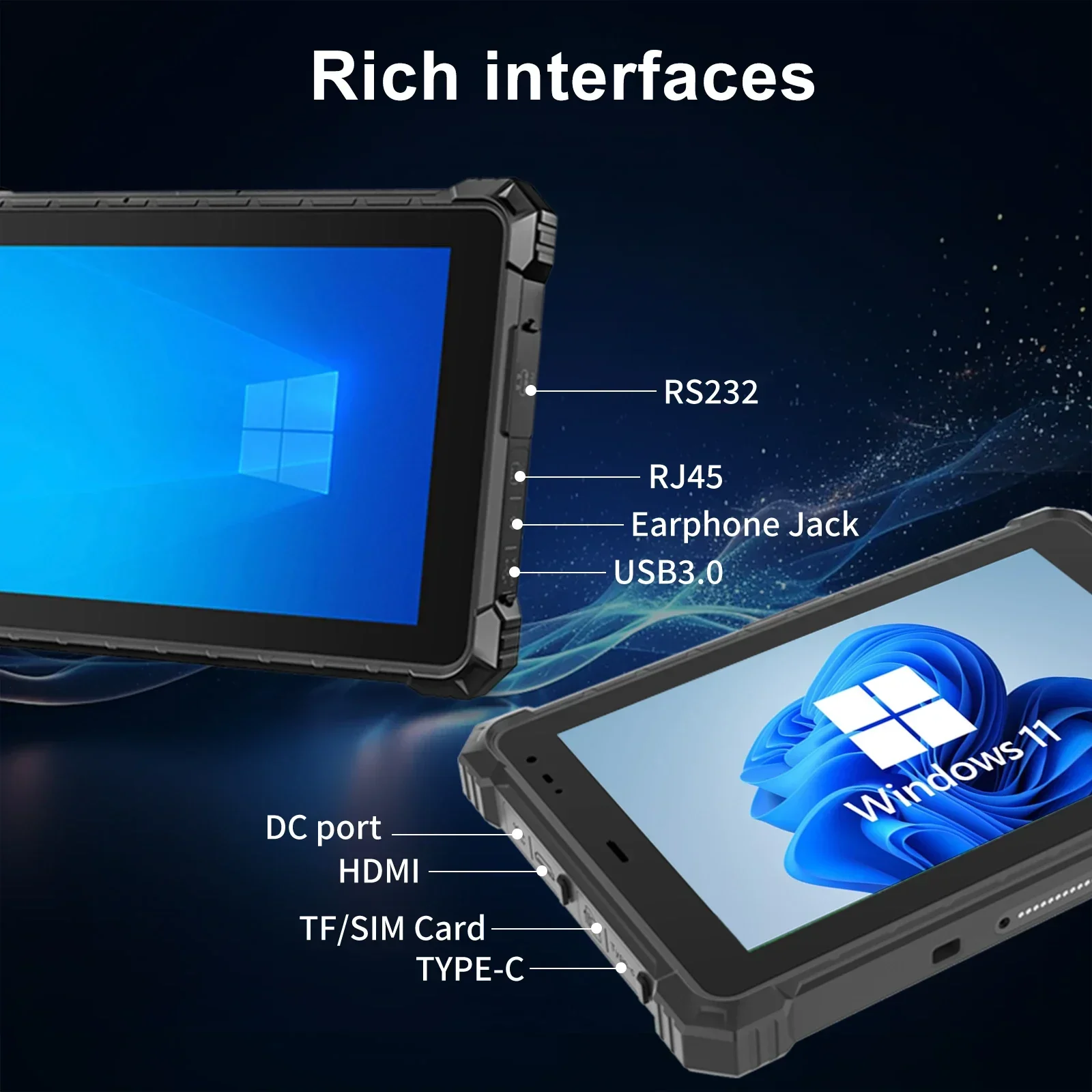 2026NEW Cenava W80N 8 Inch Rugged Win 10 Tablet IP68 700nit Sunlight Readable with RS232 Outdoor Handheld Tablet