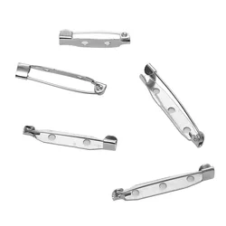 50Pcs Simple Pin Base Handmade Crafts Diy Jewellery Accessories Metal Brooch Badge Clip Buttons Safety Lock Pins Jewelry Making