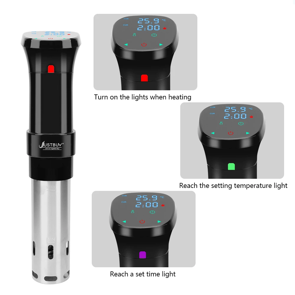 Wtyczka UE/USA ze stali nierdzewnej IPX7 wodoodporny dotykowy LCD Sous Vide gotowanie cyrkulator zanurzeniowy wolnowar maszyna