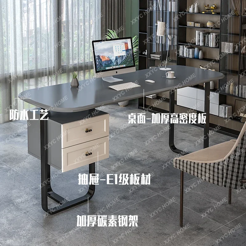 Modern Single Office Desk para Boss, Escrita Mesa, Mesa Em Casa, Móveis De Luxo, Escrita Italiana, QF50OD