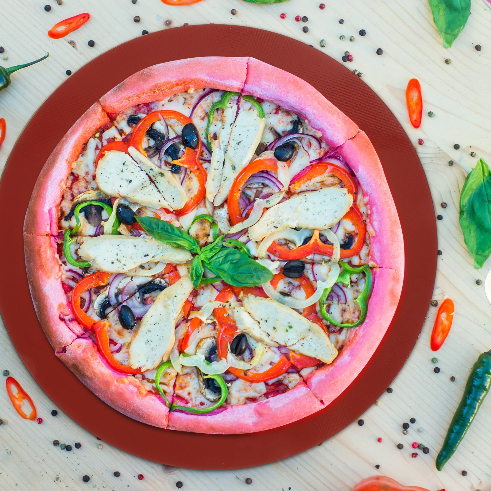 

Round Pizza Mesh for Heating Baking Dish Grilling Platter Non-stick Pads Tool Silicone Mat Oven