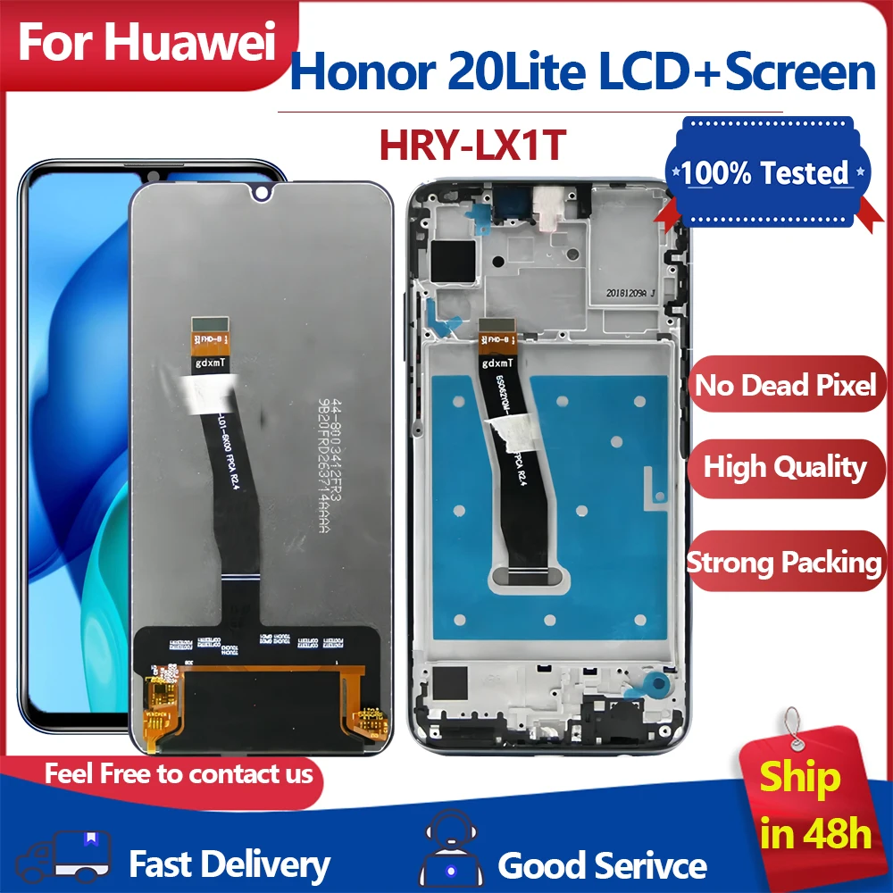 

6.21inch LCD Original Display for Honor 20 Lite HRY-LX1T LCD with Frame Touch Screen Replacement for Huawei Honor20 Lite Global